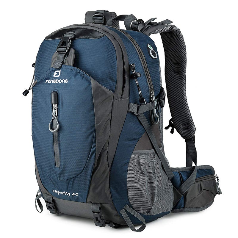 FENGDONG 40L Waterproof Lightweight Outdoor Daypack Hiking,Camping,Travel Backpack for Men Women Blue - Image 1